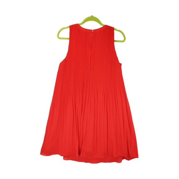 Ann‎ Taylor Red Sleeveless Dress Pleated Size Medium M MSRP $89 - Picture 2 of 7